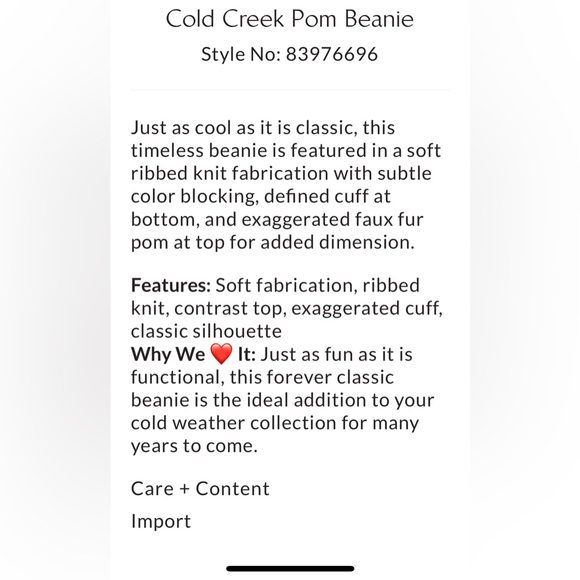 Free People🥶Cold Creek Pom Beanie New with Tags💎 - Picture 5 of 6